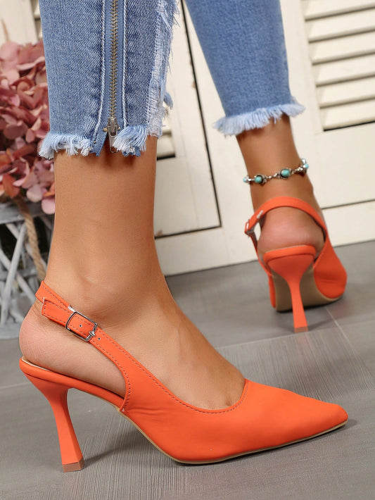 Summer Autumn Women's Shoes Women's High Heel Sandals Stiletto High Heels Pointed Toe High Heels Bag Toe High Heels Orange High Heels Pumps