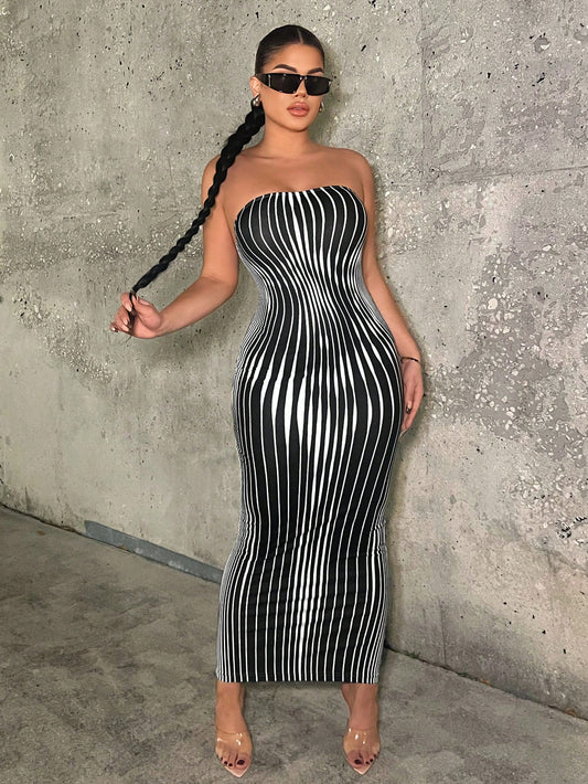 SXY Women's Striped Tube Bodycon Dress Birthday Outfit
Spring Women Clothes
Prom Dress
Valentine Day Dress 
Date Night Dress 
Bachelorette Party