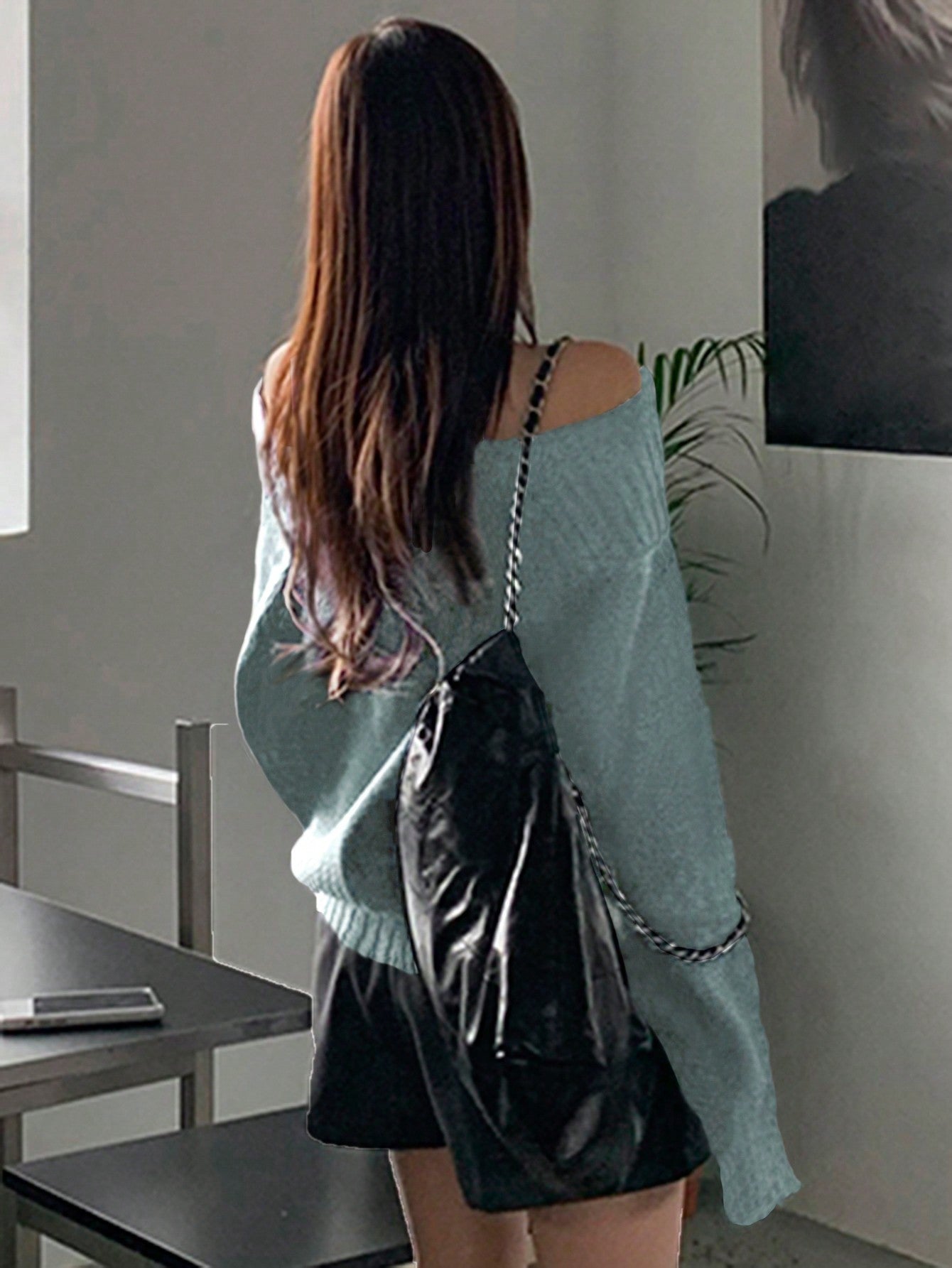 DAZY Ladies Solid Color Off-Shoulder Casual Sweater