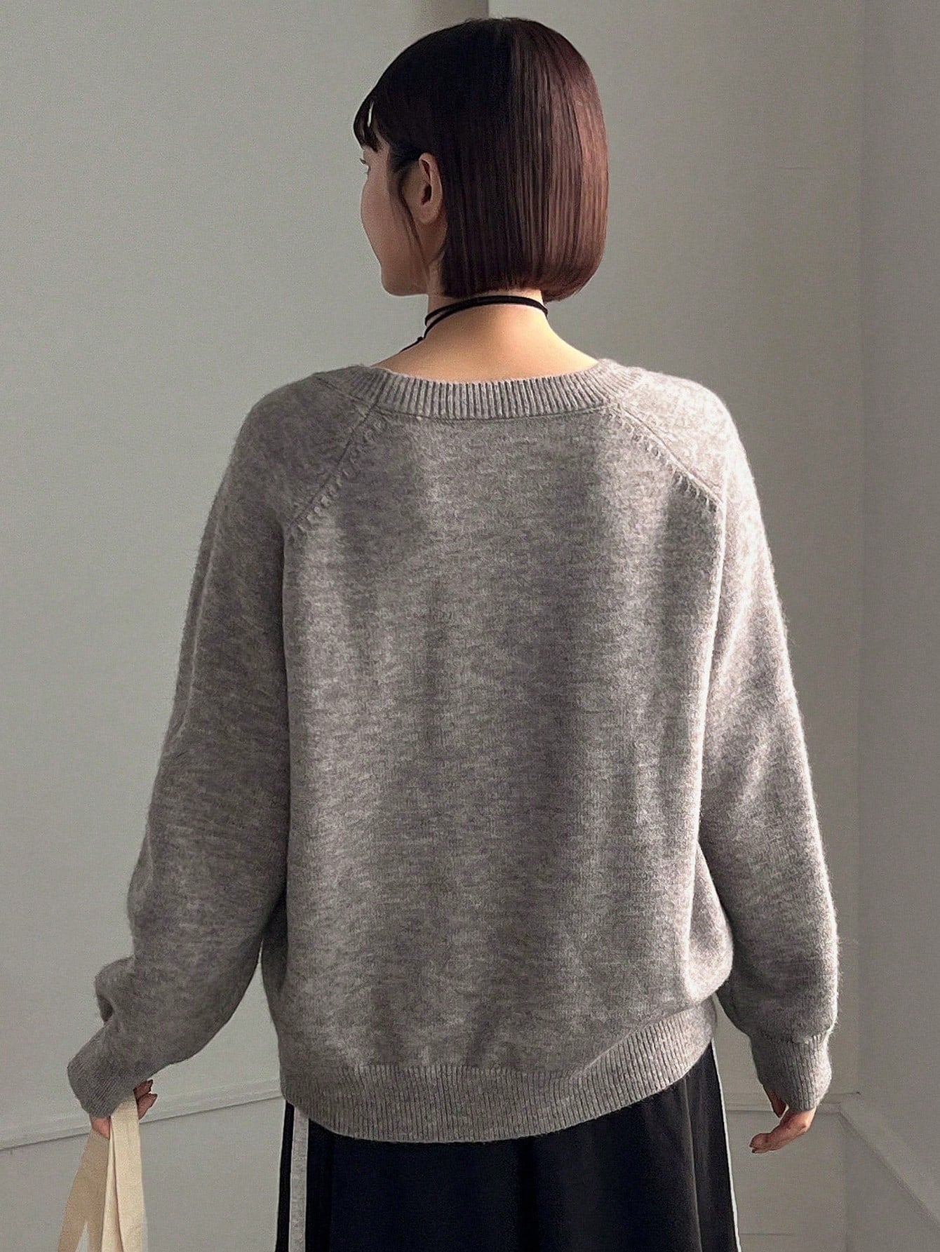 FRIFUL Women's Cartoon Pattern Raglan Long Sleeve Sweater